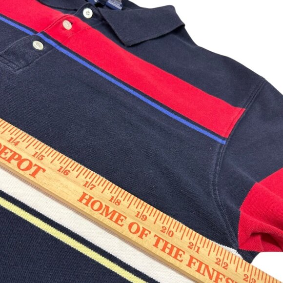 Vintage Bugle Boy Short Sleeve Striped Polo Shirt - Men's Size XL - Picture 5 of 8